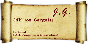 János Gergely névjegykártya